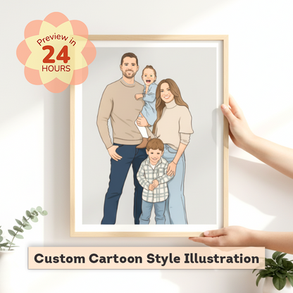 Custom Cartoon Family Portrait (Digital Download)