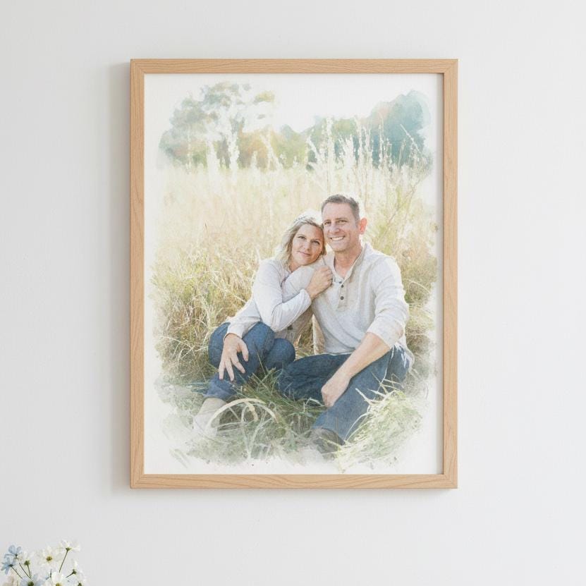 Custom Watercolor Family Portrait (Digital Download)