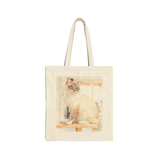 Tote bag with a cat design