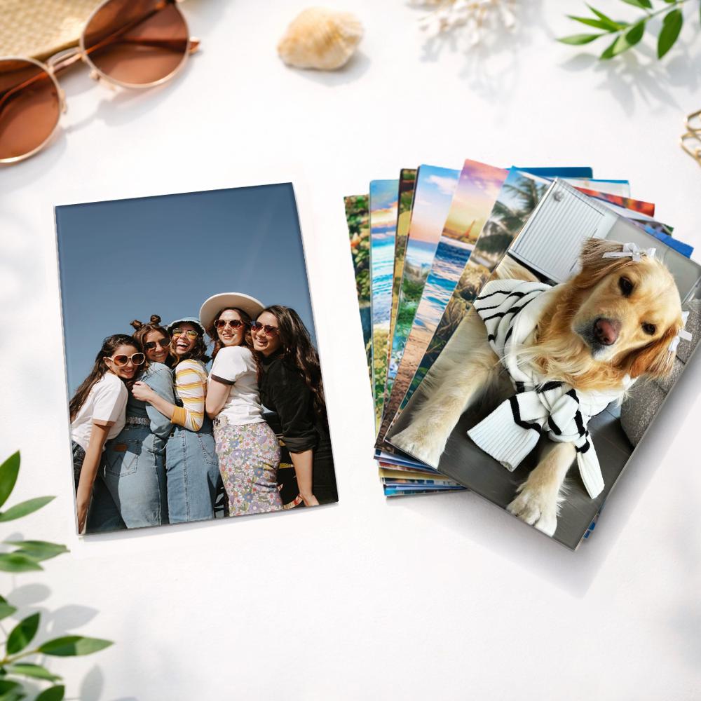 Personalized photo acrylic magnet set